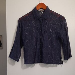 Marlene Lace Button-Up Top, Size M
